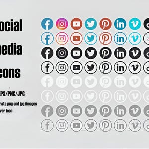 Social Media Icons, Icon Vectors, Png Icons, Social media logos, Icons for Cricut, Social Media Cliparts, All Types of Icons