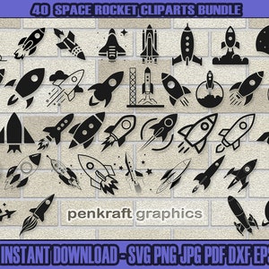 Space Rocket SVG Bundle: Spacecraft Graphics (Digital Download)