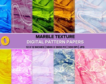 Marble Texture Digital Papers: Scrapbook Backgrounds (Digital Download)