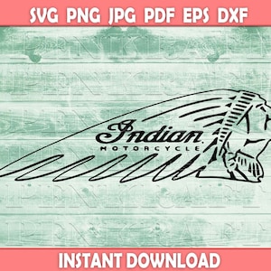 Indian Motorrad SVG: Biker Clipart Schnittdateien (Digitaler Download)