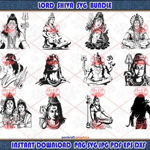 Lord Shiva Svg Bundle, Shiva Svg, Shiv Parvati, Shiv Parvati ganesh, Jai Mahakal, Hindu Svg, Spiritual Svg,Hindu God, Shiva Stencil