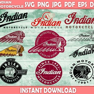 Indian Motorcycle SVG Bundle: War Bonnet Decals, Gas Tank Stickers (Digital Download)