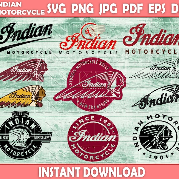 11 Indian Motorcycle Svg Bundle, Indian Motorcycle Cliparts, War Bonnet Decals, Gas Tank Stickers, Motorcycle Bike Wheels Hog Clipart