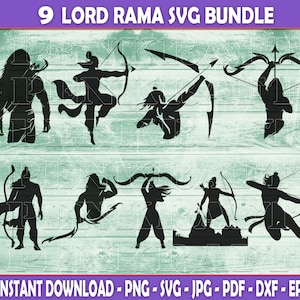 Lord Ram SVG Bundle: Indian God Silhouette Cut File (Digital Download)