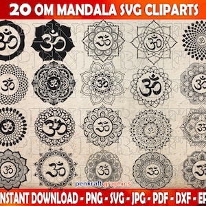 Om Svg Collection, Mandala Svg, Aum Svg, Mantra Svg, Sanskrit Svg, Om Silhouette, Instant Digital Download
