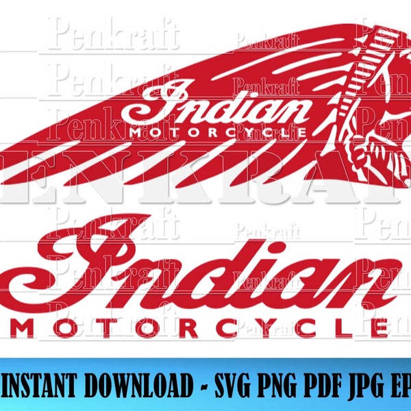 Indian Motorcycle Motorbike Biker Vehicle Wheels Hog Clipart Digital Download SVG EPS PNG pdf dxf jpg Cut Files