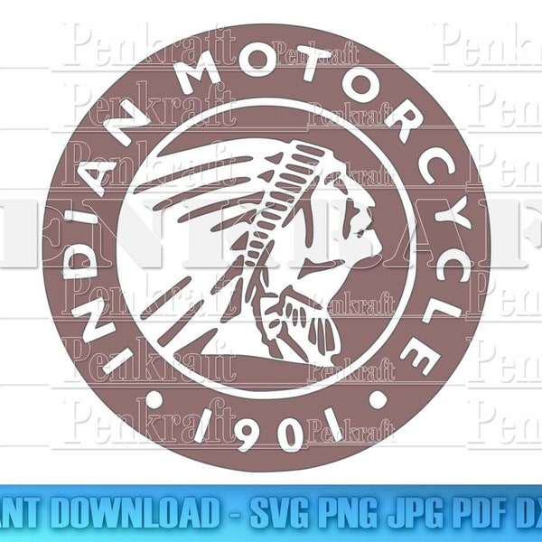 Indian Motorcycle en 5 colores, Moto Biker Vehículo Ruedas Hog Clipart Digital Descargar SVG EPS PNG pdf dxf jpg Cortar archivos