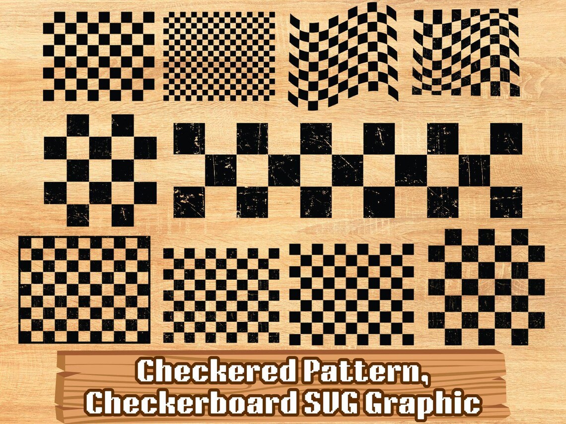 Checkerboard Pattern Objects 10 Checkered Patterns Checkerboard Svg Png Graphics Bundle - Etsy