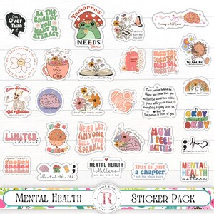 Mental Health Sticker Pack | 29 Stickers Included | Motivational Sticker | Affirmation Sticker | Inspirational Sticker | Positivity Stickers
