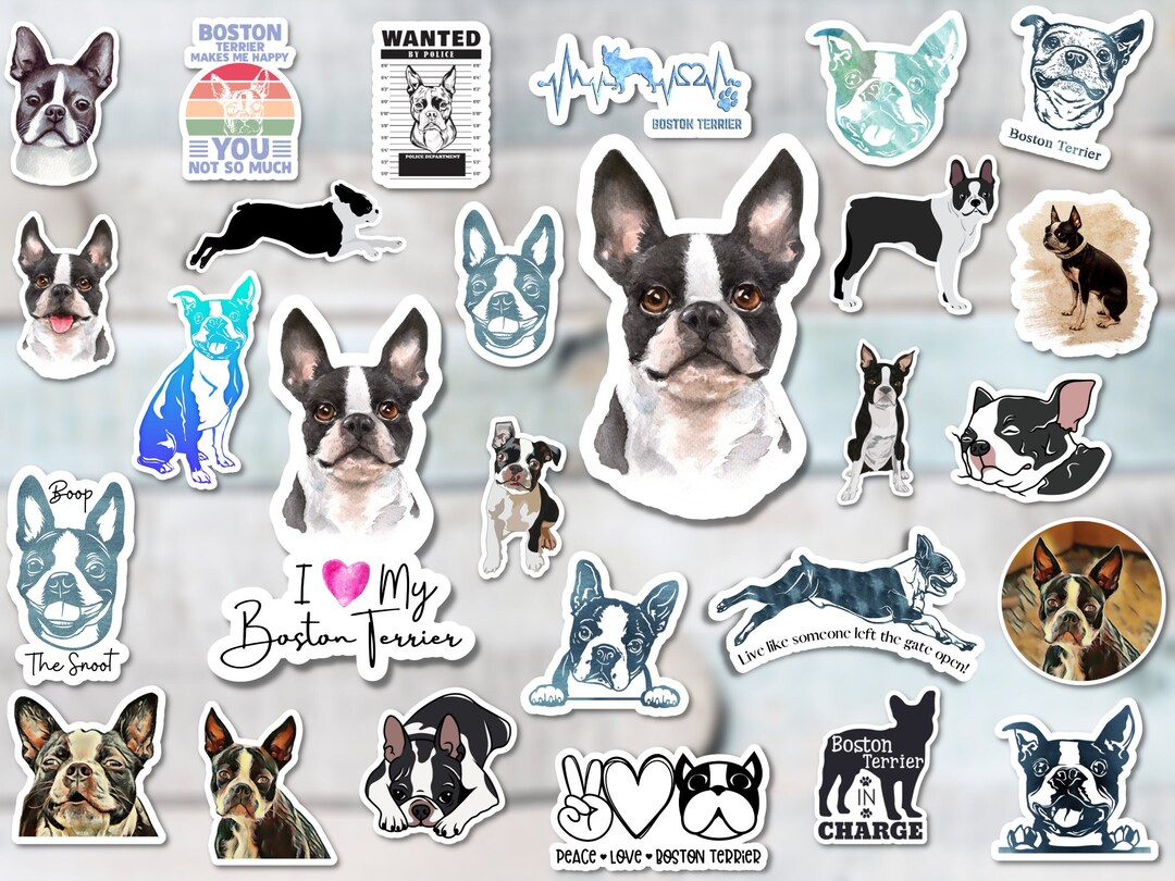 Boston Terrier Sticker Pack 27 Stickers Included Decal - Etsy