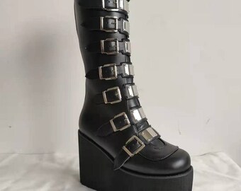 Knee high gothic boots cheap