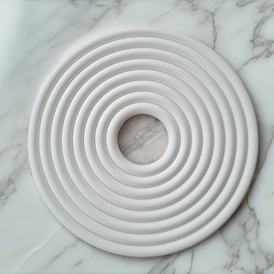 56cm Modern Plaster Ceiling Rosette with Wave Patterns, Minimalism Style, 3d Wall Art Installation, Stylish Home Decor