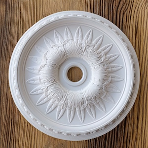 54 cm Vintage Plaster Ceiling Rosette - Flower-Inspired Elegance for Light Fixtures and Chandeliers, Ceiling Rose, 3d Wall Art Decor