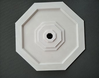 59 cm Octagonal Plaster Ceiling Rosette in minimalism style, ceiling decor, modern style, geometric shapes, decoration for chandelier