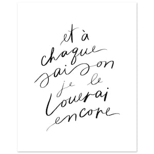 A chaque saison, je le louerai