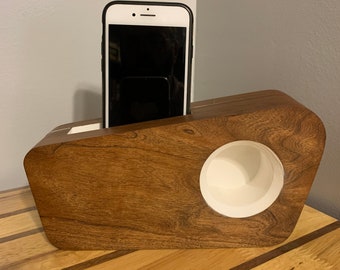 Retro Inspired Cherry Wood Cell Phone Amplifier.Acousticly Increases The Sound of Your Cell Phone.