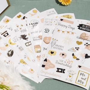 AMARI® Sticker Wedding Black [168 motifs] - Refined wedding stickers for guest book, photo album, gift - wedding stickers