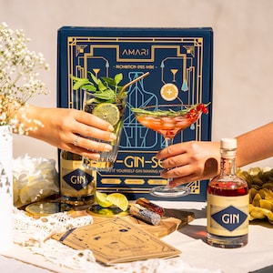 Set fai da te per gin - Crealo tu stesso, set regalo con ingredienti botanici - Perfetto per la casa o come regalo - AMARI®