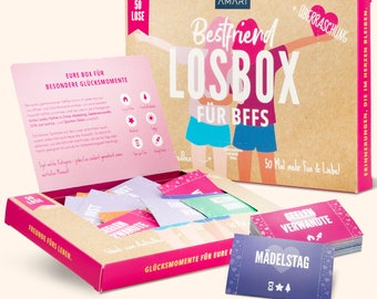 AMARI® Losbox für die Beste Freundin - Geschenk für Frauen & Mädchen - 50 Lose mit Ideen für Spaß und Entspannung