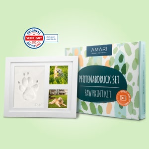 AMARI® paw print set - print set for animals with letters, numbers and picture frames - paw print set gift for dog owners