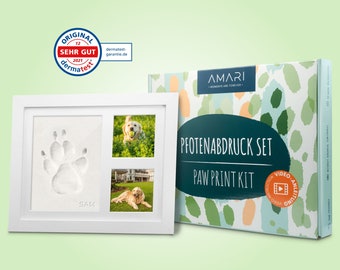 AMARI® paw print set - print set for animals with letters, numbers and picture frames - paw print set gift for dog owners