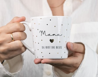AMARI ® Mama Tasse (Herz) - Geburtstagsgeschenk für Mama - Muttertagsgeschenk Tasse - Beste Mama Geschenk - Tasse Mama