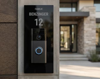 Targa personalizzata per campanello – Compatibile con Ring Doorbell 2, 3, 4 | Targa in acrilico con incisione per porta d'ingresso e cassetta postale