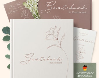 AMARI® Hochzeit Gästebuch mit Fragen zum Ausfüllen für den schönsten Tag - Hochzeitsbuch für Gäste, Wedding Guest Book als tolle Erinnerung