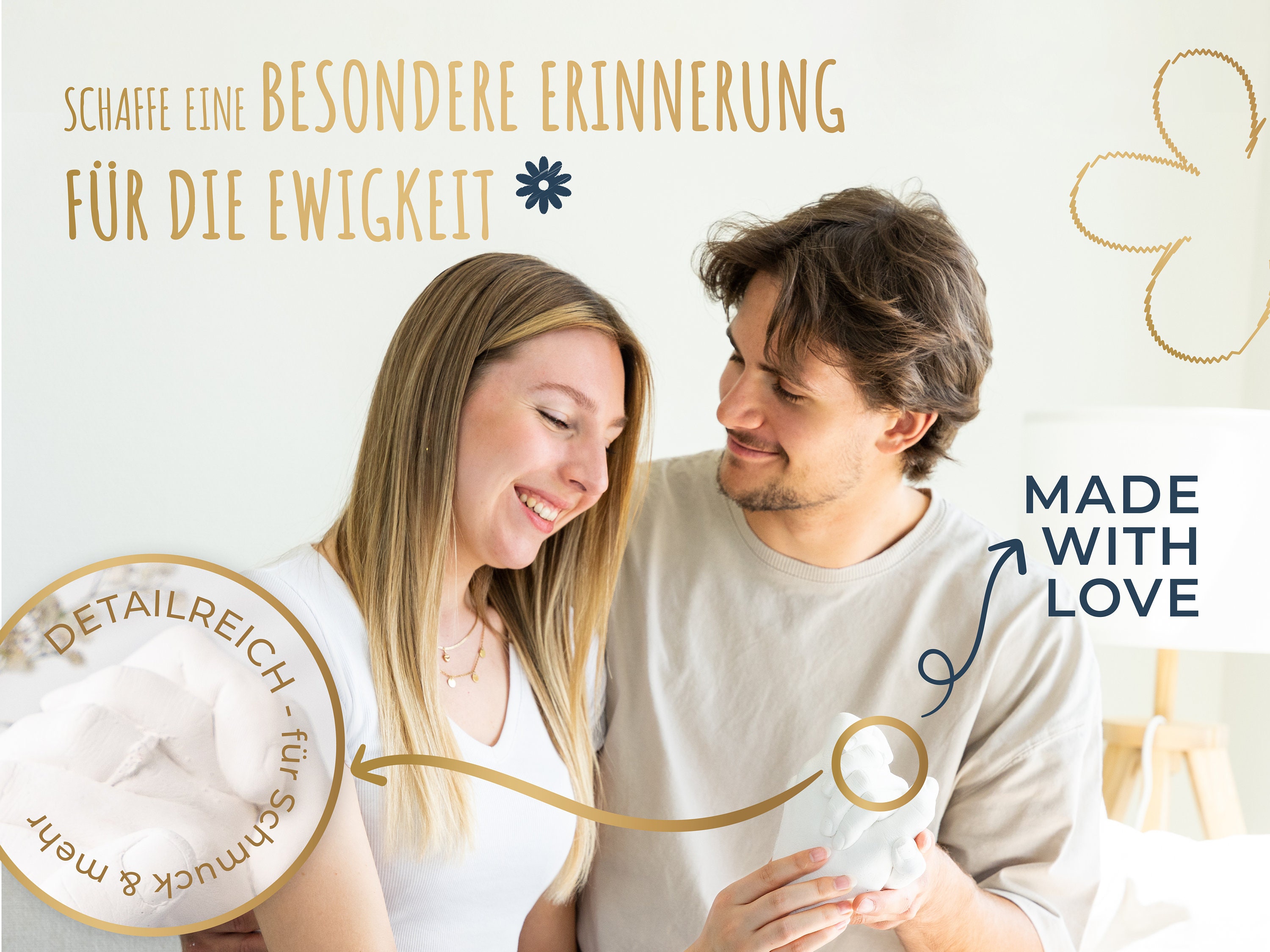 Creative Deco 3D Gips Handabdruck Set | Gipsabdruck Hände Paar | Hand Abdruck Geschenke für Partner, Paare, Pärchen | Zum Valentinstag, Hochzeitstag, Geburtstag | Geschenk für Sie und Ihn