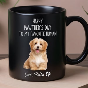 Personalized Fathers Day Dog Dad Gift, Custom Pet Photo Mug, Cat Lover Boyfriend Husband Dad Son, Best Fur Dad Mug, Pawthers Day Mug for Him