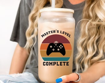 Masters Graduation Gift, Masters Level Complete Glass Mug, Mba Mug, Graduate School Graduation Gifts, Masters Degree Gift, Mastered It Mug