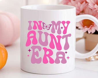 Aunt Mug, In My Aunt Era Mug for New Aunt Baby Reveal Gift for Sister, Pregnancy Announcement Christmas Gift for Auntie Mug, Auntie Cup