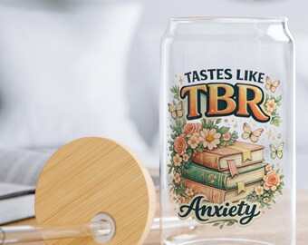 Bookish Mug Gift For Book Lovers, Slipper Glass Mug, Tastes Like TBR Anxiety Funny Reading Mug, Bookworm Cup, Gifts\ For Her, Book Nerd