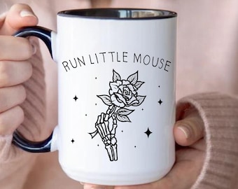 Run Little Mouse Mug for Book Lovers, Spicy Book Lover Gift for Her, Dark Romance Reader Birthday Gift Ideas, Bookish Mug, Bookstagram Cup