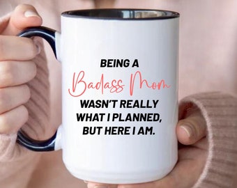 Badass Mom Gift for Mom Birthday Gift from Daughter Mothers Day Gift Ideas for Mom Mug for Her Cool Moms Club Funny Gift for Mama Coffee Mug