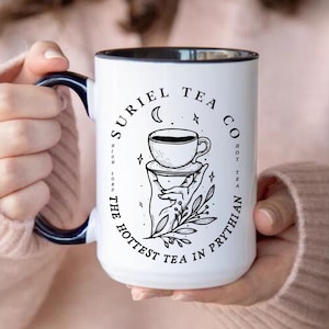 Suriel Tea Co Banned Books Mugs, Bookish Gift Booktok Smut Mug, Reading Gifts for Librarian Cup Book Lover Gift for Women Smut Reader