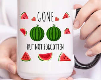 Caneca engraçada para mastectomia, presente para cirurgia de reconstrução mamária, apoio a sobreviventes de câncer, recuperação pós-cirúrgica, caneca "Partiu, mas não será esquecida"