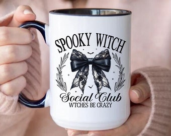 Spooky Witch Halloween Coffee Mug, Witchy Gifts, Halloween Ribbon Spooky Season Mug, Witches Brew Goth Coffee Mug, Witch Mug, Gifts For Her
