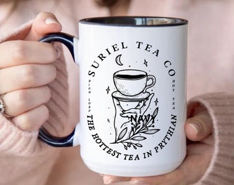 Suriel Tea Co Banned Books Mugs, Bookish Gift Booktok Smut Mug, Reading Gifts for Librarian Cup Book Lover Gift for Women Smut Reader