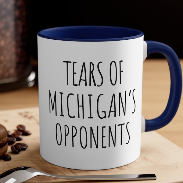 Taza de fan de Michigan, taza de Michigan, lágrimas de los oponentes de Michigans, regalos de fútbol para papá, novio, copa temática deportiva