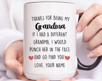 Personalisierte Oma Geschenk für Oma Becher, Danke, dass Sie meine Oma Tasse sind, Geburtstag Weihnachtsgeschenk von Enkelkindern Großmutter Muttertag