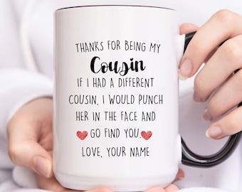 Regalo personalizado para primo, taza de café "Gracias por ser mi primo", regalos de cumpleaños y Navidad de un primo amigo.