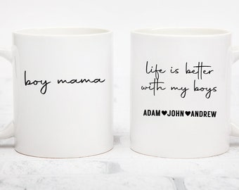 Taza personalizada de mamá niño para mamá de niños regalo del día de las madres para niño mamá regalo de cumpleaños para mamá de niños pequeños personalizado niño mamá taza de café