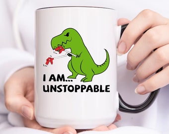 Mug dinosaure drôle, je suis une tasse de café Trex imparable, cadeau pour patron, anniversaire, collègue, cadeaux de Noël pour lui, cadeau d'anniversaire pour elle