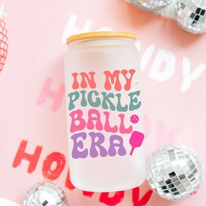 In My Pickleball Era Glass Mug, Funny Pickleball Gift for Pickleball Player Cup, Pickleball Lover Gifts, Pickle Ball Mug Christmas Gift Idea