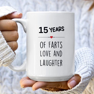 15th Anniversary Gift for Him,  15th Anniversary Gifts for Her, 15th Wedding Anniversary Mug, Crystal Wedding Gift for Couples Husband Wife