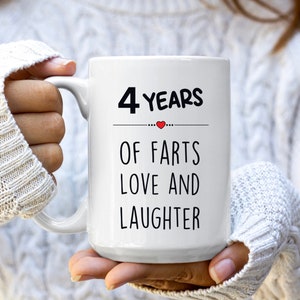 4th Anniversary Gifts for Men, 4th Wedding Anniversary Gift for Him, Funny 4th Anniversary Gift for Wife, Fourth Anniversary Mug for Couples