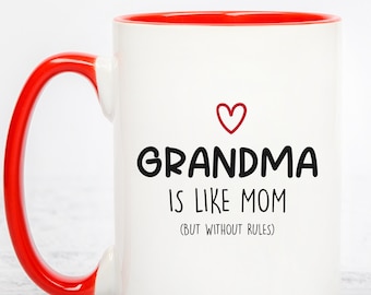 Tazza Nonna Regalo Altro Nonne - Tu, Tazza Da Caffè Nonna Regalo Per Le Donne Idea Regalo Nipote, Moglie Nipote, Compleanno, Festa della Mamma, Natale, Caffè Tazza (Bianco/Rosso