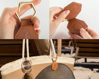 Pince à chapeau pour voyage, porte-chapeau magnétique avec initiale du nom, pince à chapeau en cuir, accessoires pour chapeau, porte-chapeau magnétique, pince à chapeau aimantée
