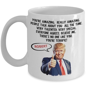Personalized Trump Mug, Custom Name Trump Gifts for Dad Grandpa Uncle Trump Lovers, Political Gag Gifts for Donald Trump Supporter